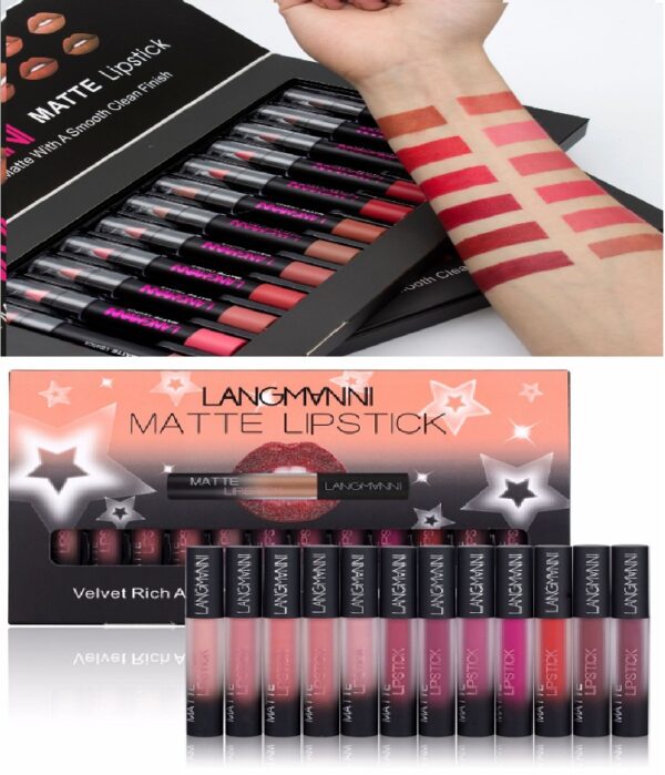 Matte Lipstick Waterproof Long-lasting Velvet Lipstick Set - Image 3