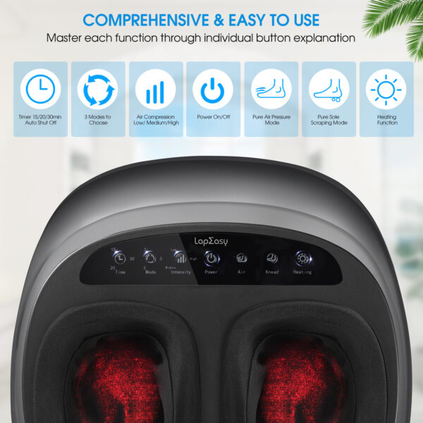 Foot Massager Machine With Heat And Massage Gifts For Men And Women Shiatsu Deep Kneading Electric Feet Massager For Home And Office Use - Image 8