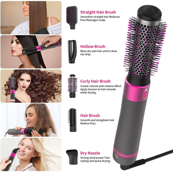 Professional 5 In 1 Hair Dryer Brush Dryer And Straightening Brush Electric Hair Styling Tool Automatic Hair Curler Beauty Supplies Gadgets - Image 7