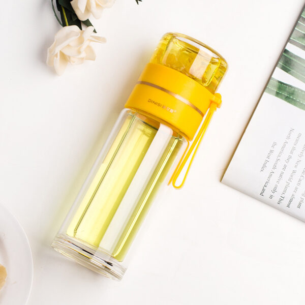 Glass Water Bottle With Tea Infuser Filter Tea Separation Double Wall Glass Bottle Leakproof Water Bottle - Image 10